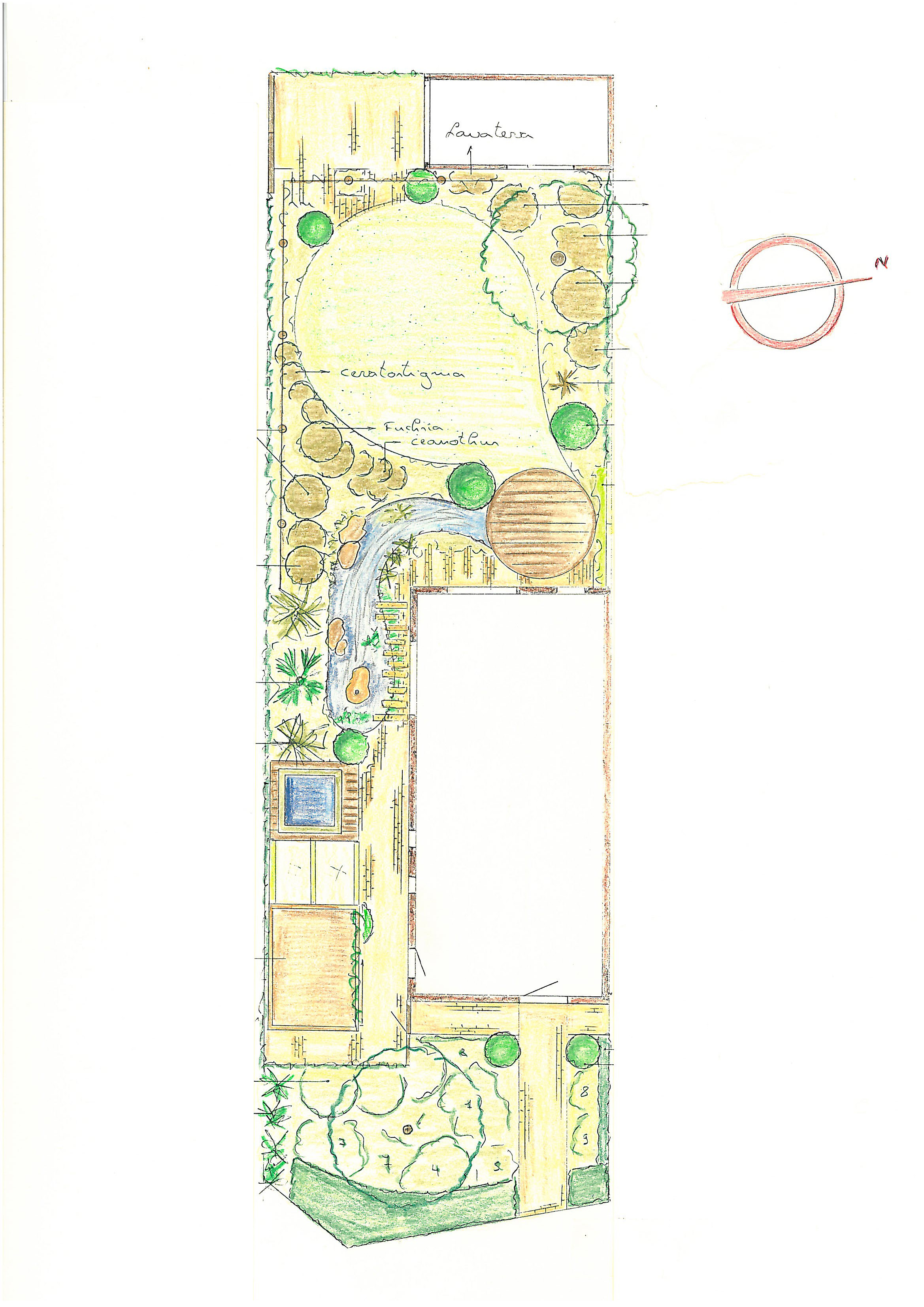 Voorbeeldplan van een tuinontwerp